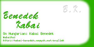 benedek kabai business card